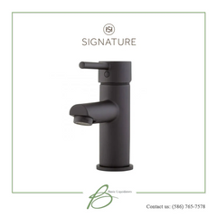 New Matte Black Rotunda Straight Spout Single-Hole Vessel Faucet w/ Overflow