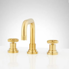 New Brushed Gold Hendrix Widespread Bathroom Faucet