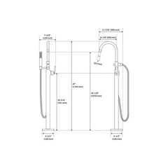 Nouveau robinet de baignoire autoportant Gunther en nickel poli avec douchette à main - Signature Hardware