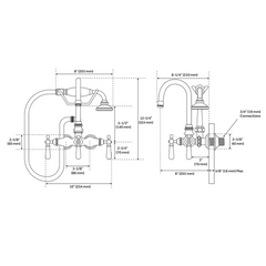 New Polished Nickel Gooseneck Tub-Wall-Mount Faucet & Hand Shower - Signature Hardware