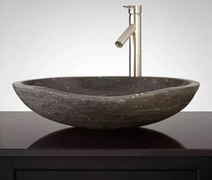 New Thera Blue Limestone Vessel Bathroom Sink - Signature Hardware